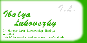 ibolya lukovszky business card